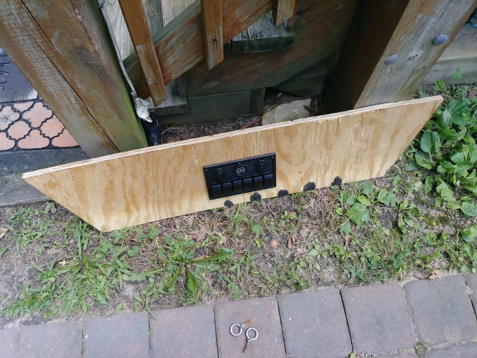 Custom plywood switch panel box built on the workbench